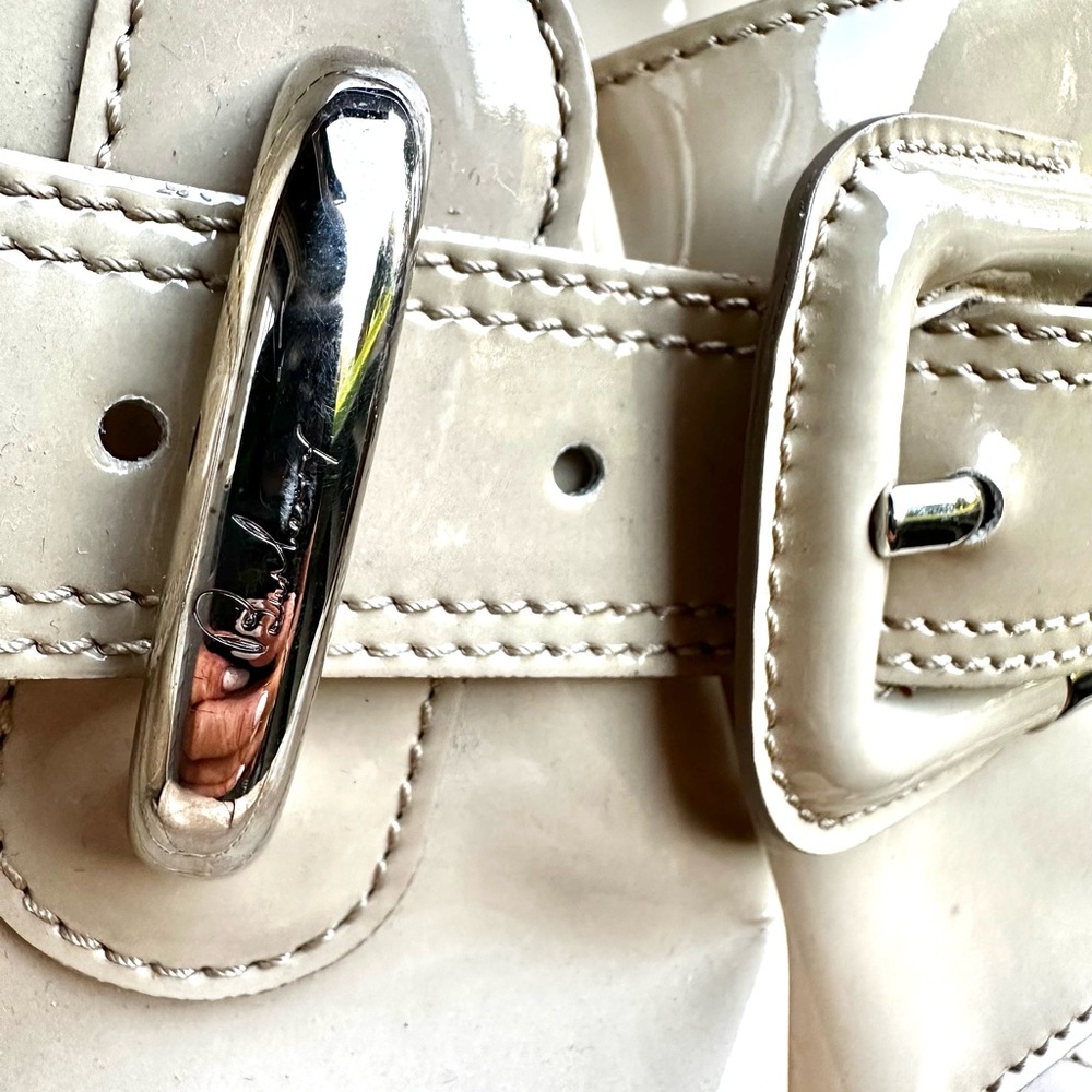 Burberry Bag Quilted Beacon Large Tote Patent Leather Satchel - Beige - Picture 6 of 7
